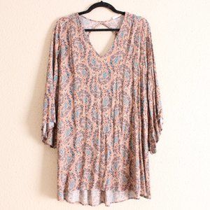 Lush | Multi-Colored Mini Dress with Bell Sleeves | Size: S